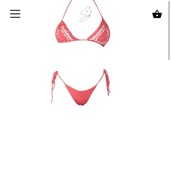 NWT M/L Salmon Colored Knit Swimwear - Picture 2 of 5